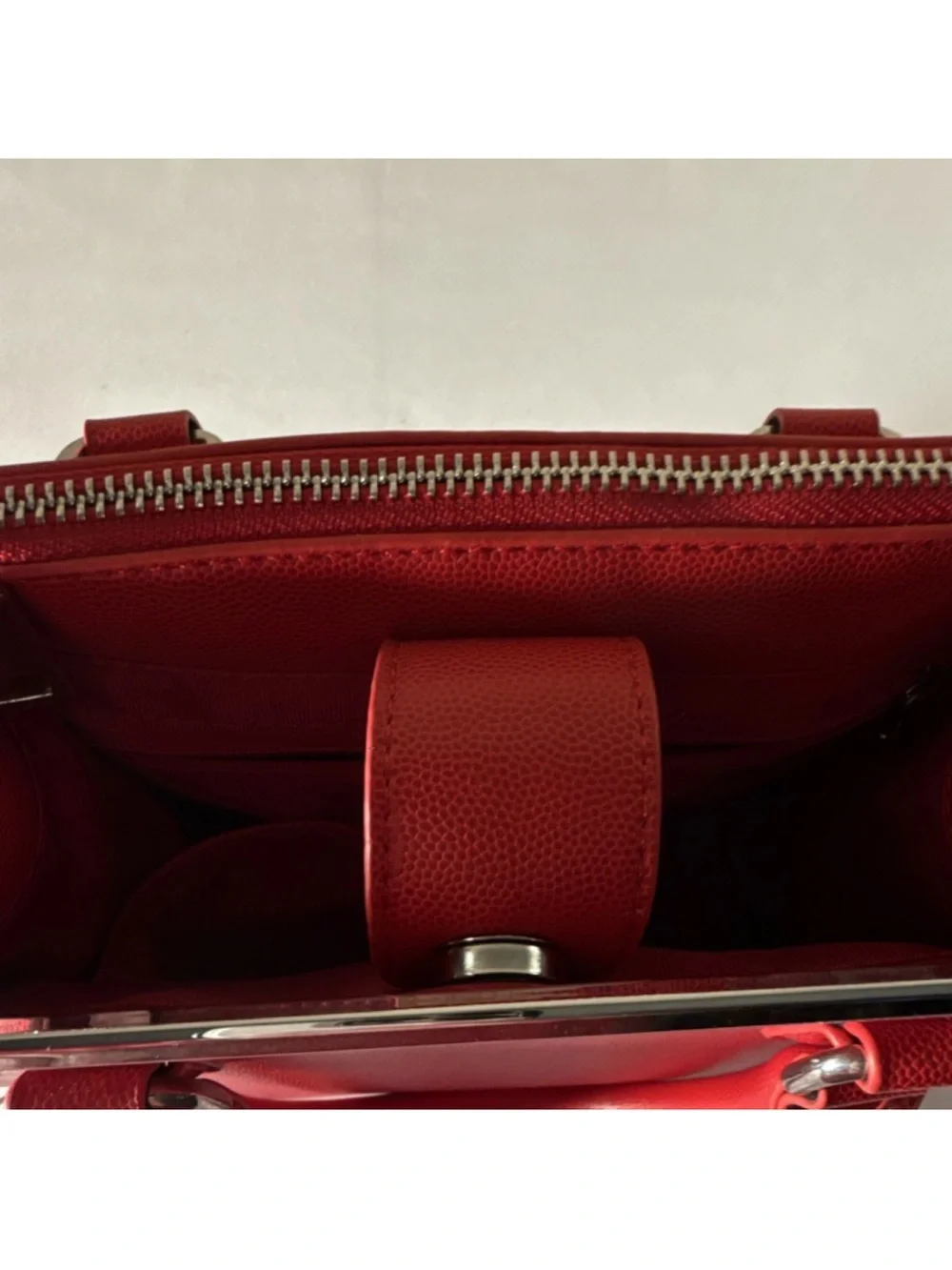 Miztique Red Structured Satchel‎ with Top Handles